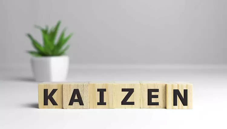 Wooden blocks with the inscription "Kaizen"