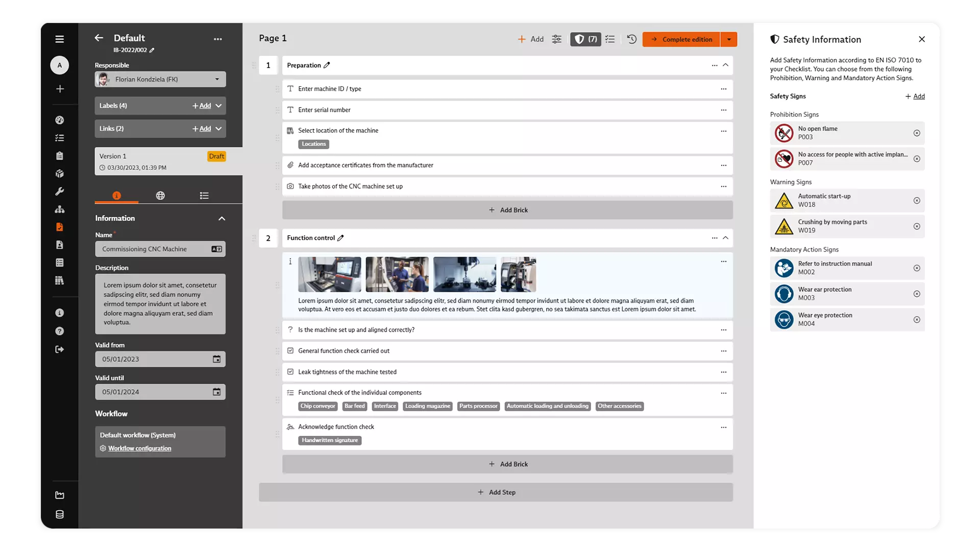 Checklists in BabtecQ Go Screenshot: Checklists in BabtecQ Go