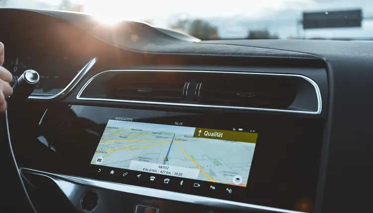 Navigation system in the car that shows the way to quality