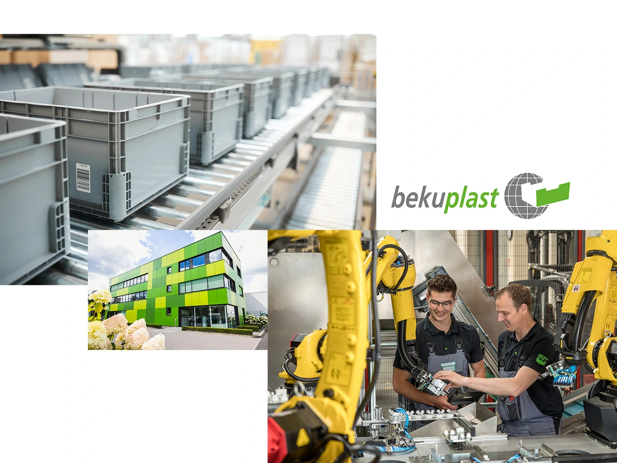 Case study: Logistics rethought Collage containing pictures of bekuplast GmbH