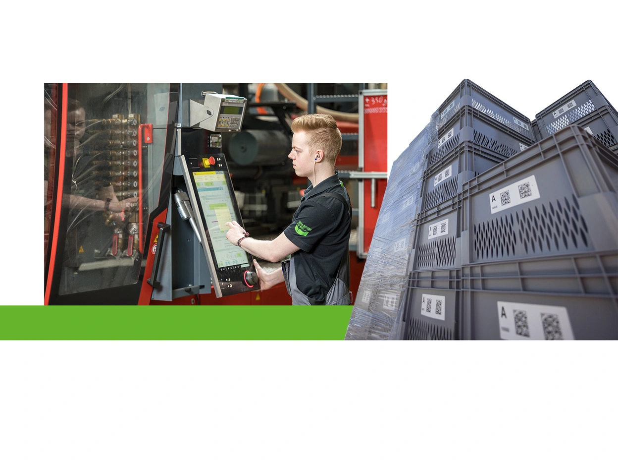 Case study: Logistics rethought Collage containing pictures of bekuplast GmbH
